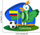 World Cup Mascot 2014 with Colombia Team Flag Wall Decal