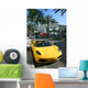 Yellow car, Rodeo drive, California Wall Mural