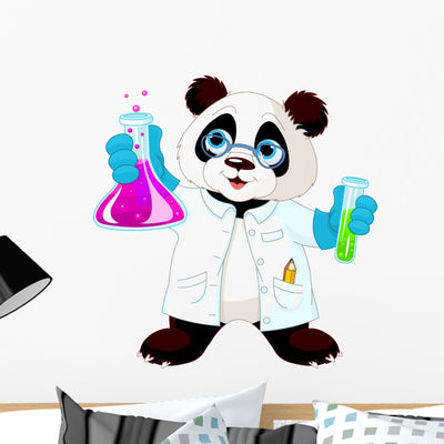 Panda Scientist shown on a wall
