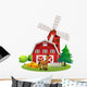 Red Windmill Barn Wall Decal