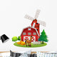 Red Windmill Barn Wall Decal