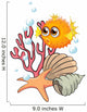 An Orange Puffer Fish near the Seashells Wall Decal