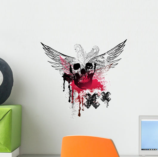 Grunge Wings and Skulls