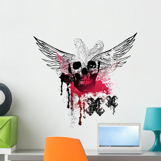 Grunge Wings and Skulls