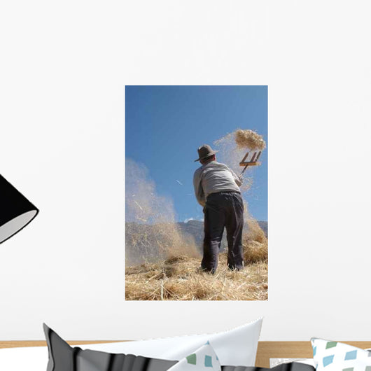 Farmer with Straw and Wall Decal