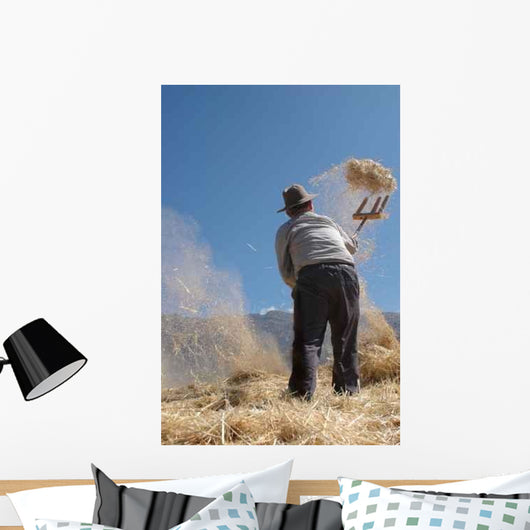 Farmer with Straw and Wall Decal