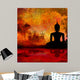 Silhouette Buddha Asian Landscape