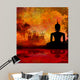 Silhouette Buddha Asian Landscape