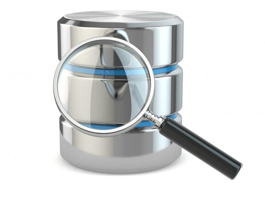 Search data. Database and loupe. Wall Decal