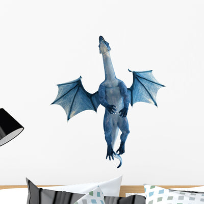 Blue Dragon Flying Cool shown on a wall