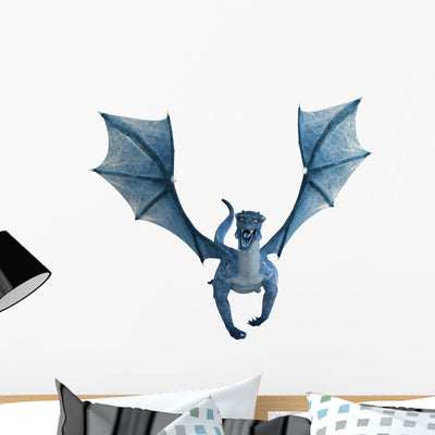 Blue Dragon Flying Front shown on a wall
