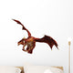 Red Dragon Flying Wall Decal
