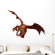 Red Dragon Flying Wall Decal