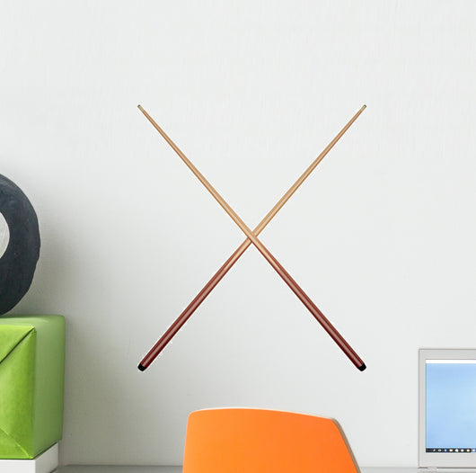 Billiard Cues White Wall Decal