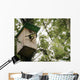 Birdhouse with bird Wall Mural