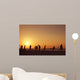 Football at  beach in Dubai during sunset. Wall Mural