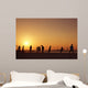 Football at  beach in Dubai during sunset. Wall Mural