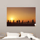 Football at  beach in Dubai during sunset. Wall Mural