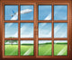 Window with Airplane Sky