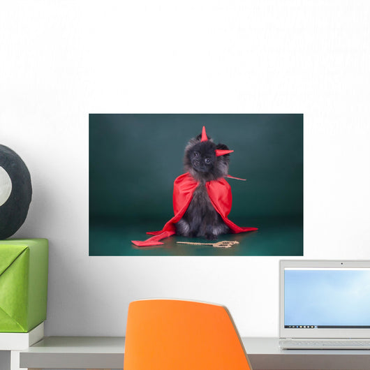 Pomeranian Devil Costume Wall Decal
