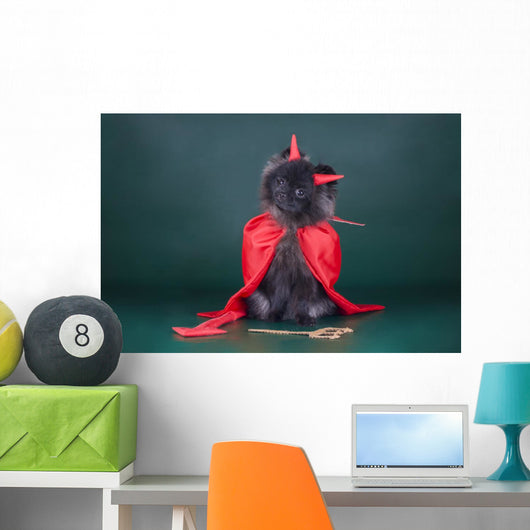 Pomeranian Devil Costume Wall Decal