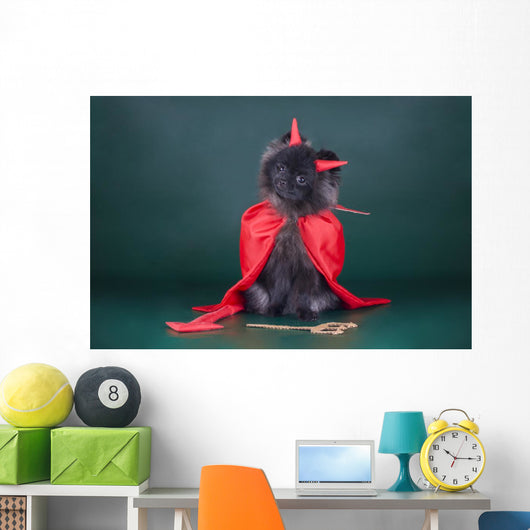 Pomeranian Devil Costume Wall Decal