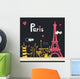 Paris Card Design Wall Mural