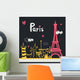 Paris Card Design Wall Mural