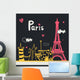 Paris Card Design Wall Mural