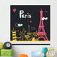 Paris Card Design Wall Mural
