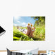 Child Lying Meadow Relaxing Wall Decal