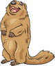marmot animal cartoon illustration Wall Decal