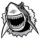 great white shark ripping with opened mouth Wall Decal