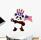 Panda Holding American Flag Wall Decal