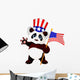 Panda Holding American Flag Wall Decal