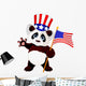 Panda Holding American Flag Wall Decal