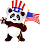 Panda Holding American Flag Wall Decal