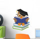 Wise owl reading book Wall Decal