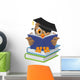 Wise owl reading book Wall Decal