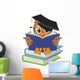 Wise owl reading book Wall Decal