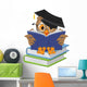 Wise owl reading book Wall Decal