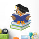Wise owl reading book Wall Decal