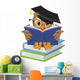 Wise owl reading book Wall Decal