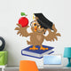 Owl holding an apple Wall Decal
