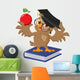Owl holding an apple Wall Decal
