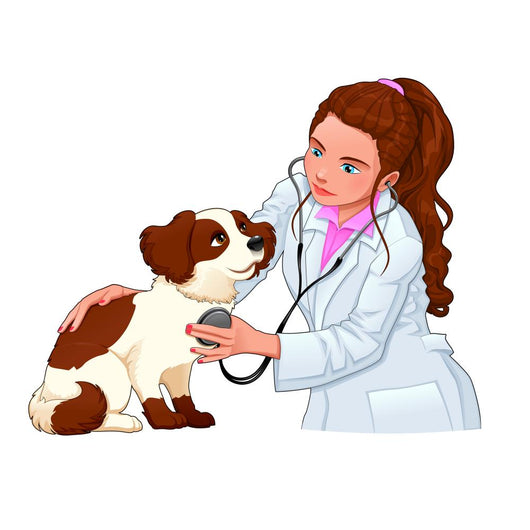Veterinary with dog. Wall Decal