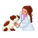 Veterinary with dog. Wall Decal