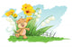 Illustration Cheerful Bear with