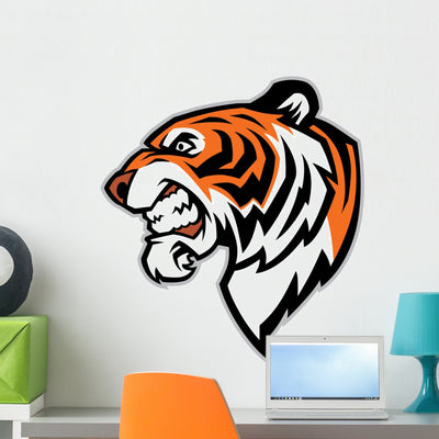 Tiger Head Mascot shown on a wall