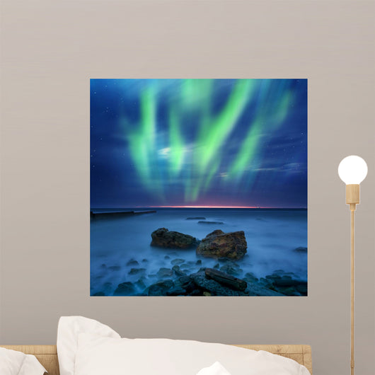 Aurora Borealis over Sea